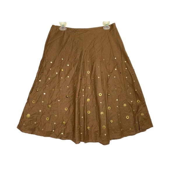 Vintage Judith Hart Collection Skirt Womens‎ 10 Brown Short Jeweled Accents - Picture 1 of 7